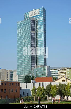 Alto Palazzo Regione Lombarda, Milano, Lombardia, Italia Foto Stock