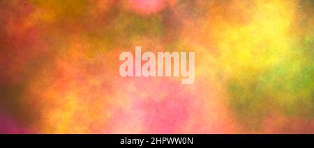 mistico sfondo astratto acquerello in toni caldi di rosa, arancione, giallo Foto Stock