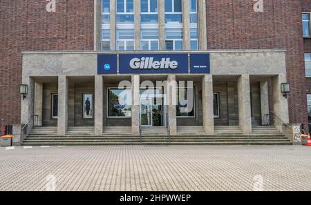 Stabilimento Gillette, Oberlandstrasse, Tempelhof, Berlino, Germania Foto Stock