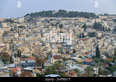 Silwan, quartiere palestinese a Gerusalemme Est, Gerusalemme, Israele Foto Stock