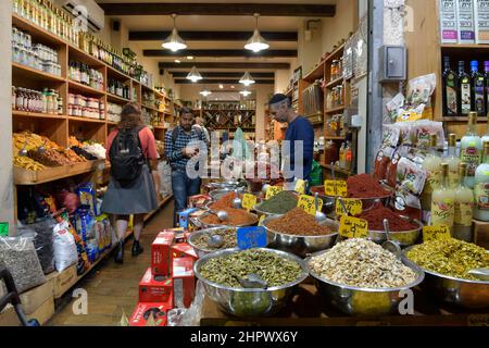 Spezie, Mahane Yehuda Market, Gerusalemme, Israele Foto Stock