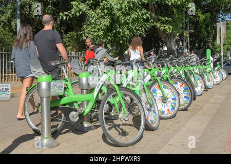 Noleggio biciclette Tel-o-Fun, Tel Aviv, Israele Foto Stock