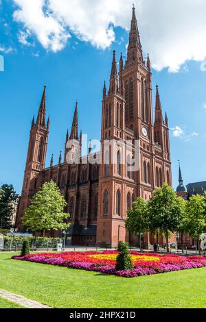 Marktkirche di Wiesbaden, Germania. La principale chiesa protestante Foto Stock