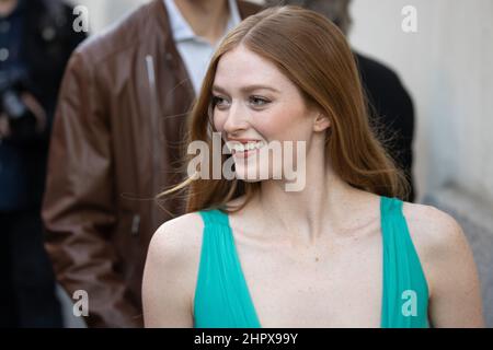 Larsen Thompson è visto arrivare alla sfilata Alberta Ferretti durante la settimana della Moda di Milano Autunno/Inverno 2022/2023 il 23 febbraio 2022 a Milano, i Foto Stock