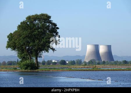 Italia, Piemonte, Trino, disuso centrale nucleare Foto Stock