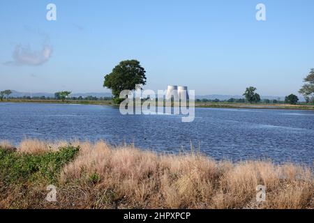 Italia, Piemonte, Trino, disuso centrale nucleare Foto Stock