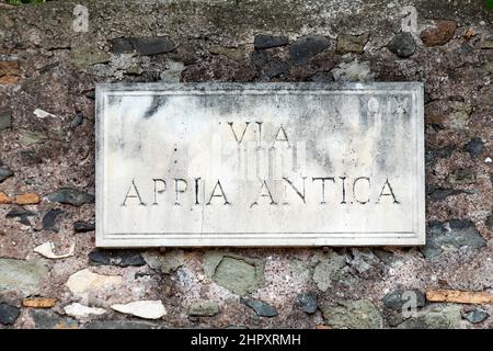 Antica Via appia Antica a Roma, Italia Foto Stock