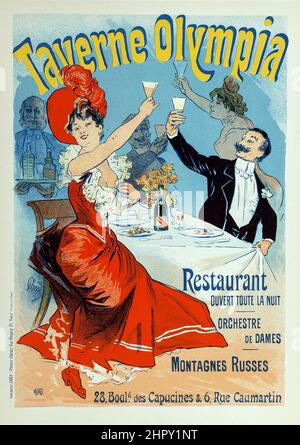 Maîtres de l'Affiche, piatto 217 - Taverne Olympia, Ristorante, Jules Chéret, 1899. Foto Stock