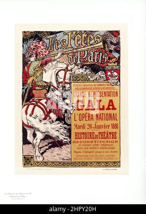 Maitres de l'affiche Vol 2 - Plate 50 - Eugene Grasse - Grande rappresentazione de Gala l'Opera National. Tres Fetes de Paris. 1886. Foto Stock