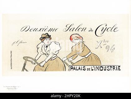Maitres de l'affiche Vol 2 - Plate 51 - Jean-Louis Forain - Deuxieme Salon du Cycle - Palais de l'Industrie. Poster per biciclette. 1894. Foto Stock