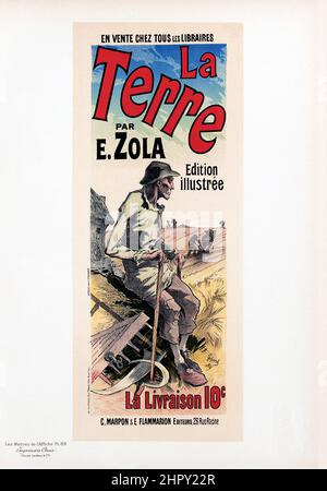 Maitres de l'affiche Vol 2 - piatto 69 - Jules Cheret. 1895. La Terre par E. Zola. Foto Stock