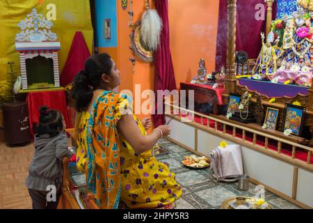 Roma, Italia 05/04/2016: Tempio Hom Hindu Mandir, Tor Pignattara. ©Andrea Sabbadini Foto Stock