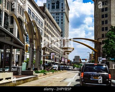 Cleveland Playhouse Square nel quartiere dei teatri di Cleveland, Ohio Foto Stock