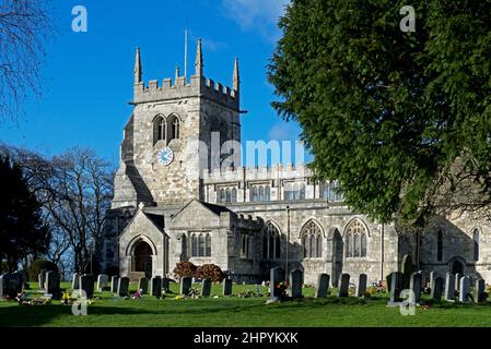Chiesa di tutti i Santi a Sherburn a Elmet, North Yorkshire, Inghilterra Regno Unito Foto Stock