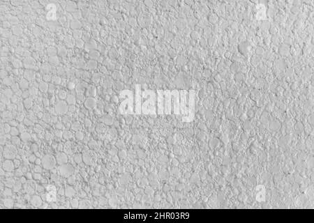 Styrofoam polistirene cartongesso Drywall espanso materiale da costruzione superficie White Abstract Wall Texture background. Foto Stock