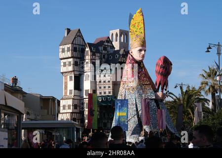 Foto dei carri sfilata per il carnevale di viareggio, nel nord della toscana, in Italia. Foto Stock