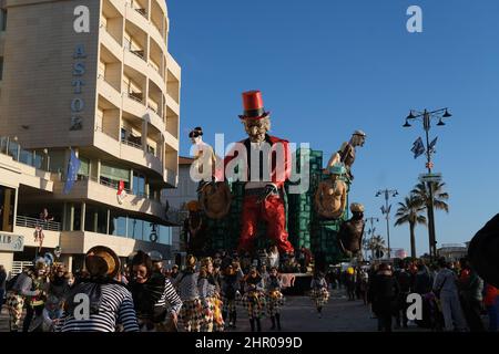 Foto dei carri sfilata per il carnevale di viareggio, nel nord della toscana, in Italia. Foto Stock