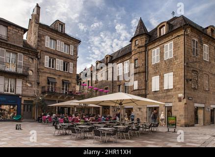 Brive la Gaillarde (Corrèze, Francia) - Place Latreille nel centro della città Foto Stock