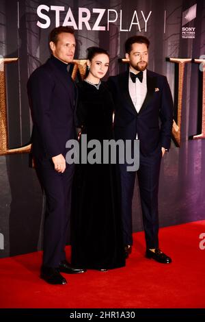 Londra, Regno Unito. Sam Heughan, Sophie Skelton, Richard Rankin, Outlander Season 6 Global Premiere Event, Royal Festival Hall, Southbank. Credit: michael melia/Alamy Live News Foto Stock