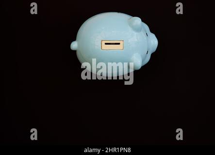 Scopata blu vista su sfondo nero. Foto Stock