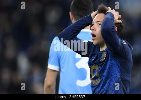 Roma, Italia , 23rd Febbraio , 2022 foto da sinistra a destra, Pepe’ di Porto durante il calcio Europa League Match SS Lazio / FC Porto Credit: Massimo insabato/Alamy Live News Foto Stock