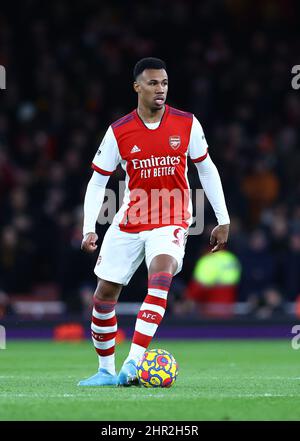 Londra, Regno Unito. 24th Feb 2022. Gabriel dell'Arsenal durante la partita della Premier League all'Emirates Stadium di Londra. Il credito d'immagine dovrebbe leggere: David Klein/Sportimage Credit: Sportimage/Alamy Live News Foto Stock