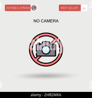 Nessuna semplice icona vettoriale della fotocamera. Illustrazione Vettoriale