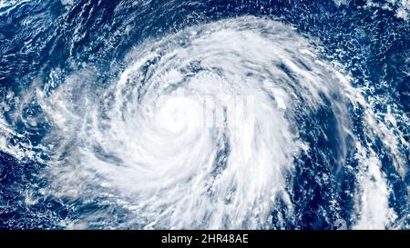 Spinning Super Typhoon Hagibis Top View background, Oceano Pacifico, Categoria 5 Storm, Isole Marianne Settentrionali.elementi di questa immagine forniti dalla NASA Foto Stock