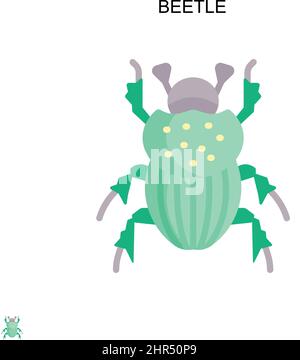 Icona vettore semplice Beetle. Modello di disegno del simbolo di illustrazione per l'elemento dell'interfaccia utente mobile Web. Illustrazione Vettoriale