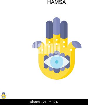 Icona vettore semplice HAMSA. Modello di disegno del simbolo di illustrazione per l'elemento dell'interfaccia utente mobile Web. Illustrazione Vettoriale