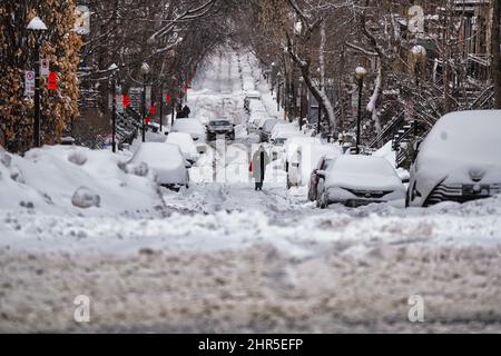 Città di Montreal durante una striscia fredda. Foto Stock