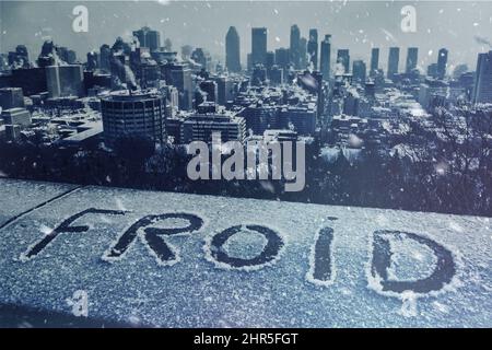 Città di Montreal durante una striscia fredda. Foto Stock