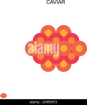 Icona vettore semplice caviale. Modello di disegno del simbolo di illustrazione per l'elemento dell'interfaccia utente mobile Web. Illustrazione Vettoriale