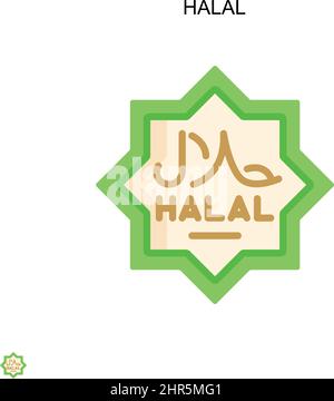 Icona vettore semplice Halal. Modello di disegno del simbolo di illustrazione per l'elemento dell'interfaccia utente mobile Web. Illustrazione Vettoriale