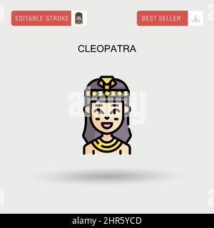 Cleopatra semplice icona vettoriale. Illustrazione Vettoriale