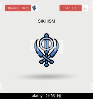 Icona del semplice vettore Sikhism. Illustrazione Vettoriale