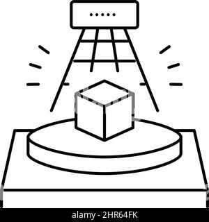 3d immagine vettoriale dell'icona della linea di scansione Illustrazione Vettoriale