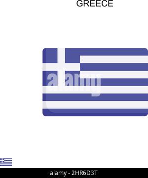 Grecia semplice icona vettoriale. Modello di disegno del simbolo di illustrazione per l'elemento dell'interfaccia utente mobile Web. Illustrazione Vettoriale