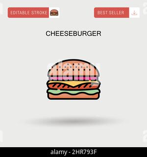 Cheeseburger semplice vettore icona. Illustrazione Vettoriale