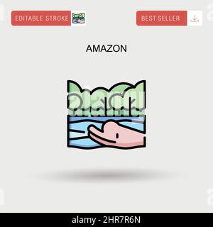 Icona vettore semplice Amazon. Illustrazione Vettoriale