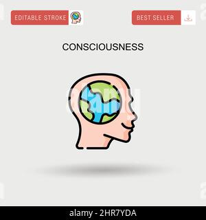 Icona del vettore di coscienza semplice. Illustrazione Vettoriale