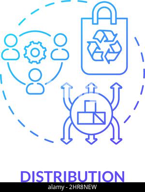 Icona del concetto di gradiente blu distribuzione Illustrazione Vettoriale