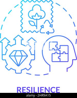 Icona del concetto di gradiente blu resilienza Illustrazione Vettoriale