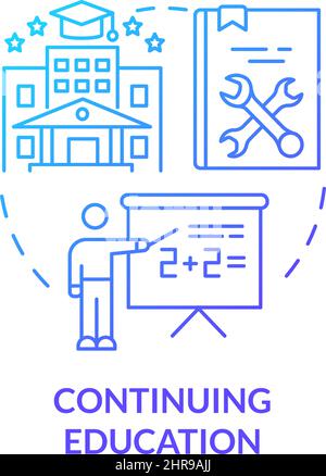 Icona del concetto di gradiente blu per la formazione continua Illustrazione Vettoriale