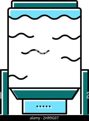 immagine vettoriale dell'icona a colori del sistema di delignificazione dell'ossigeno Illustrazione Vettoriale