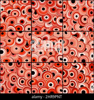 Sfondo senza giunture con motivo geometrico. Forme ovali e circolari Illustrazione Vettoriale