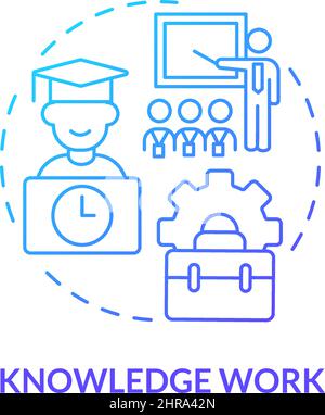 Icona del concetto di gradiente blu del lavoro di conoscenza Illustrazione Vettoriale