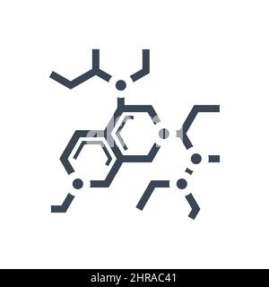Icona glifo vettoriale correlato alla molecola Illustrazione Vettoriale