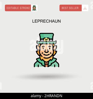 Icona vettore semplice Leprechaun. Illustrazione Vettoriale