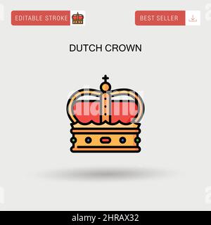 Icona vettore semplice corona olandese. Illustrazione Vettoriale